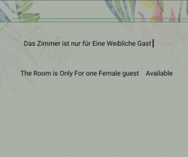 only one female guest